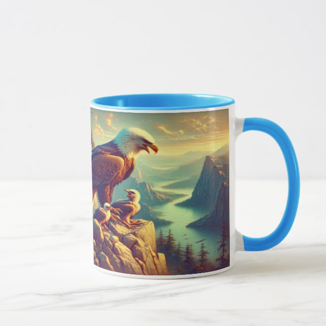 Taza Águila majestuosa que captura una trucha de lago 7 (Derecha)