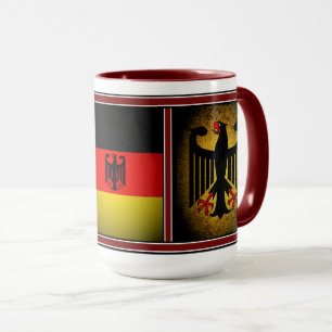 Taza Águila negra de la bandera alemana, Alemania 15 oz