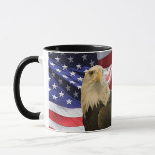 Taza Águila y bandera de los Estados Unidos