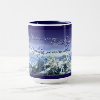 Taza Águila y montañas de la cita Inspiradora de Donald