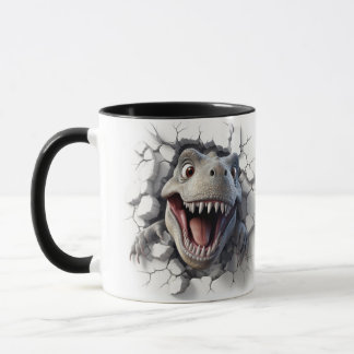 Taza Agujero De Dinosaurio En 3D En Una Mug De Pared -
