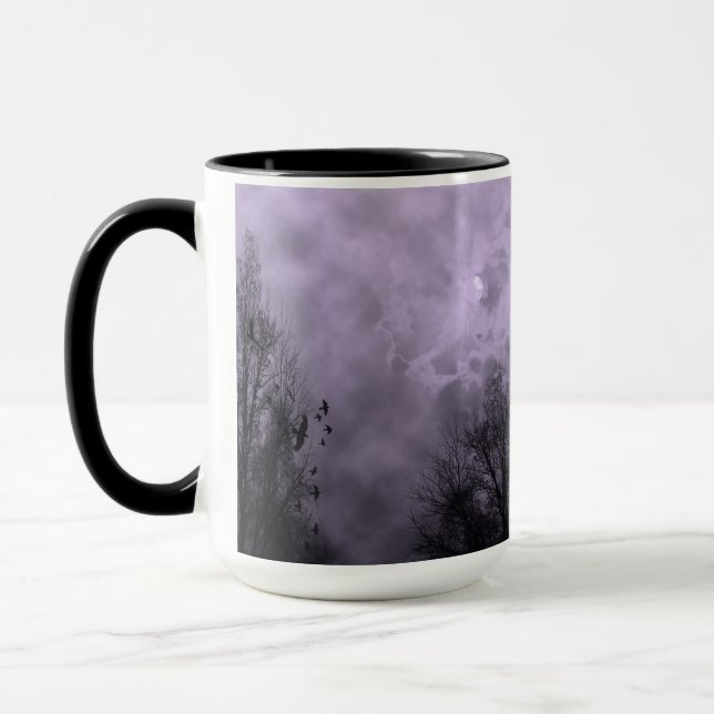 Taza Ahogado cielo morado con Ravens Mug (Izquierda)