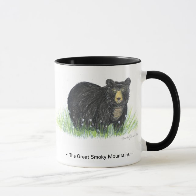 taza ahumada del borde del negro del oso negro de (Derecha)