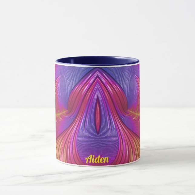Taza AIDEN ~ Zany 3D ~ Pink Yellow Purple 3D (Centro)