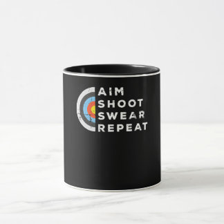 Taza Aim Shoot Swear Repetir Regalo de Arco Disfrazado 