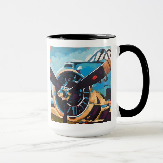 Taza Airplane Painting - Gift for Aviation Enthusiasts (Derecha)