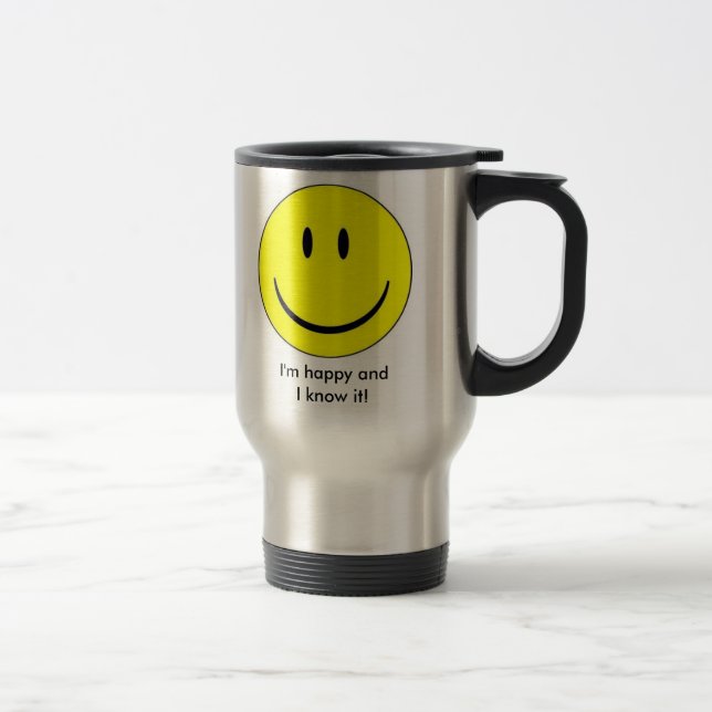 Taza aislada cara feliz (Derecha)