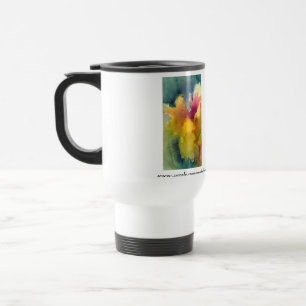 Taza aislada iris de hadas amarillo del viaje