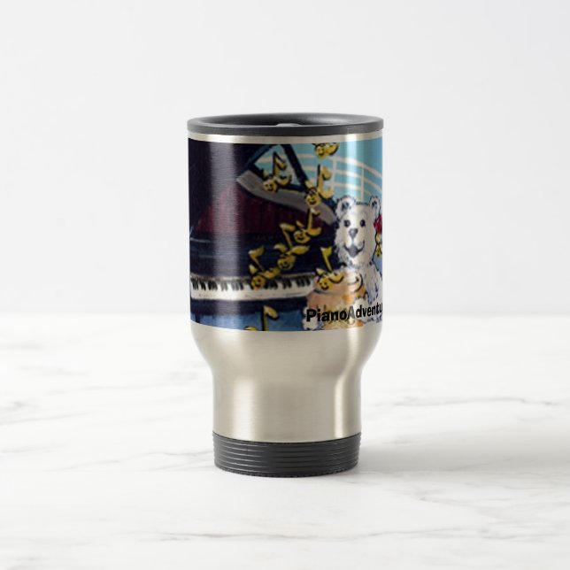 Taza aislada osos de la aventura del piano (Centro)