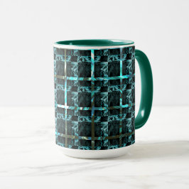 Taza ¿Ajedrez, cuadrados o imagen diferentes bajo la re