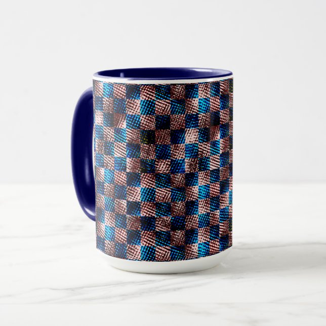 Taza Ajedrez rústico en forma de arañazos cruzados (Anverso izquierdo)