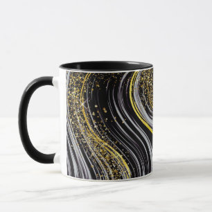 Taza Ajuste de la taza: diseño de mármol negro y Purpur