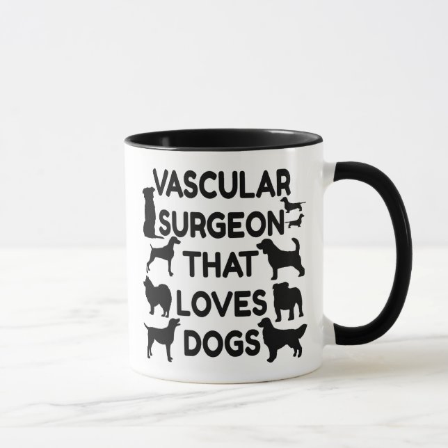 Taza Al cirujano vascular le encantan los perros (Derecha)