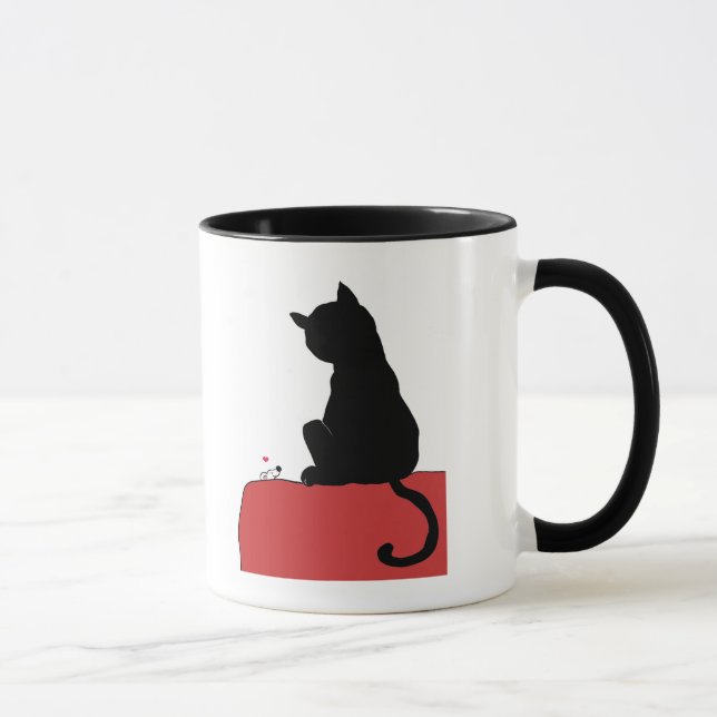 Taza Al ratón le encanta el ratón negro, el gato con do (Derecha)