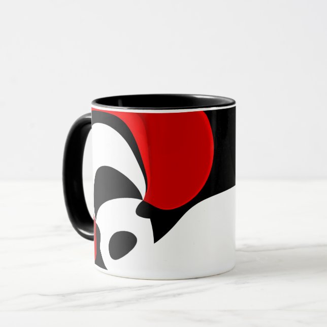 Taza Al Sr. Redd: Resumen Negro, Blanco y Rojo (Anverso izquierdo)