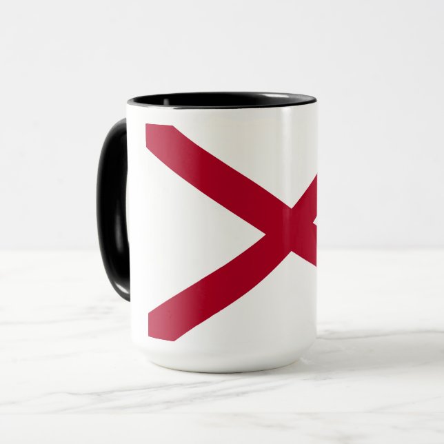 Taza Alabama: bandera de la Cruz Carmesí de San Andrés (Anverso izquierdo)
