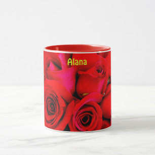 Taza ALANA ~ Fotografía personalizada de los Rosas ~ Mu