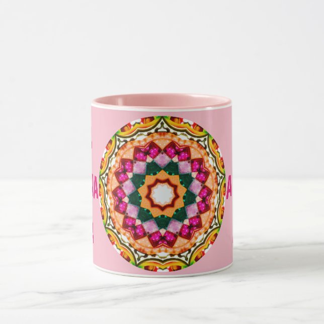 Taza ALANA ~ Fractal ~ Mug de piedras de goma personali (Centro)