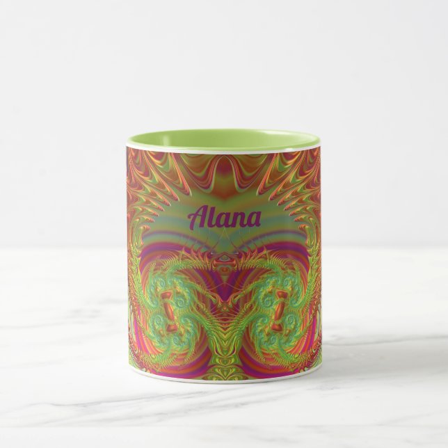 Taza ALANA ~ Zany 3D ~ Naranja brillante, amarillo y pú (Centro)