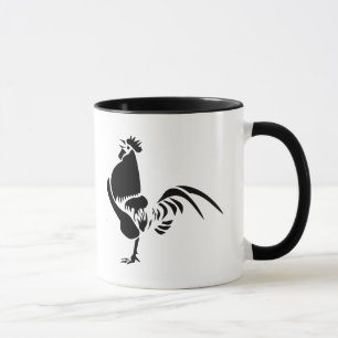 Taza Alarma de Buenos Días en gallo negro