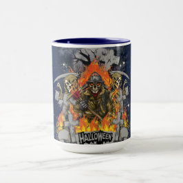 Taza Alarmante Skeleton En La Mug Nocturna De Halloween