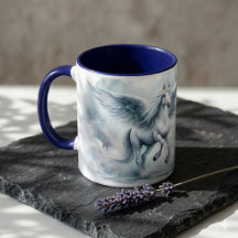 Alas blancas de Pegasus Cielo suave azul Paisaje d