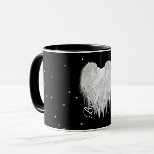 Taza Alas de Ángel 'Cree' Corazón Negro Estrellado