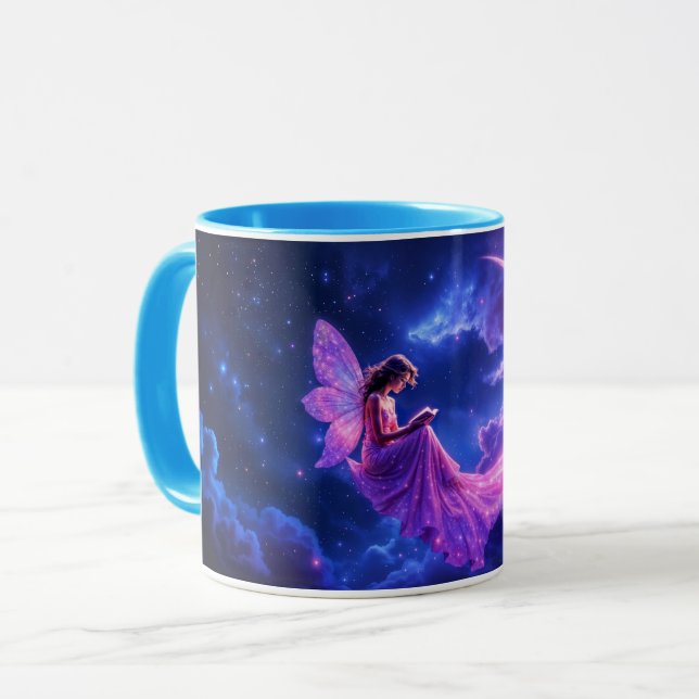Taza Alas de hadas rosas brillantes arte de estrellas l (Anverso izquierdo)