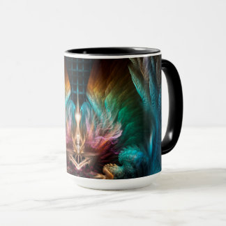 Taza Alas Del Arte De Ala Fractal Artilíneo Resumen