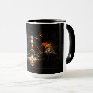 Taza Alas del arte fractal de fuego de Xzendor7
