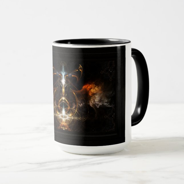 Taza Alas del arte fractal de fuego de Xzendor7 (Anverso derecho)