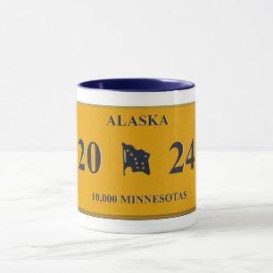 Taza Alaska License Plate mug