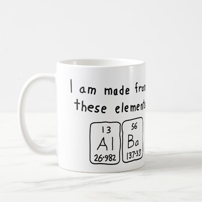 Taza Alba del nombre de la tabla periódica (Izquierda)