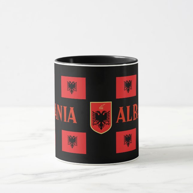 Taza Albania: Mug de bandera moderna (Centro)