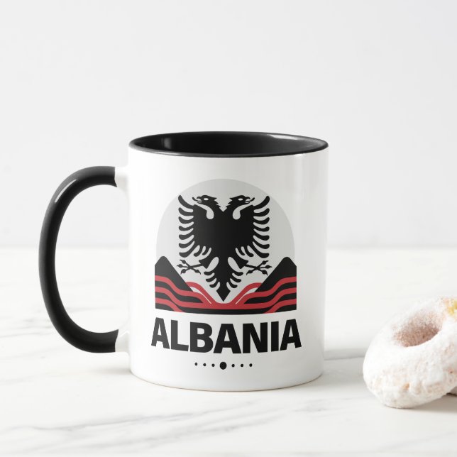 Taza Albania Unión Europea (Con donut)