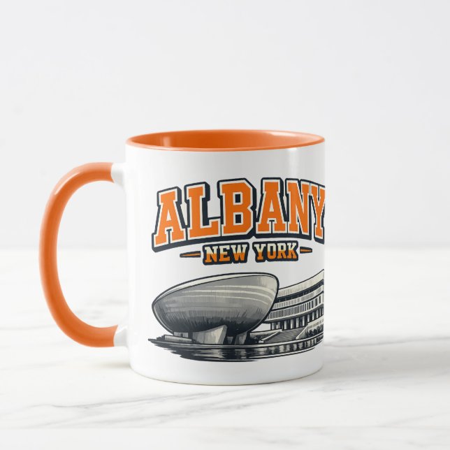 Taza Albany, NY The Egg Retro Collegiate Design (Izquierda)