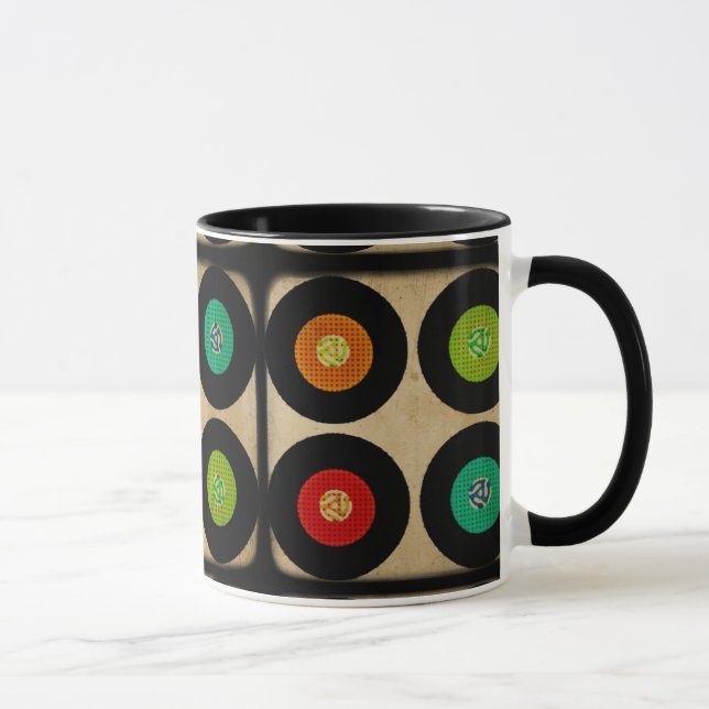 Taza Álbum de disco de vinilo retro 45 (Derecha)