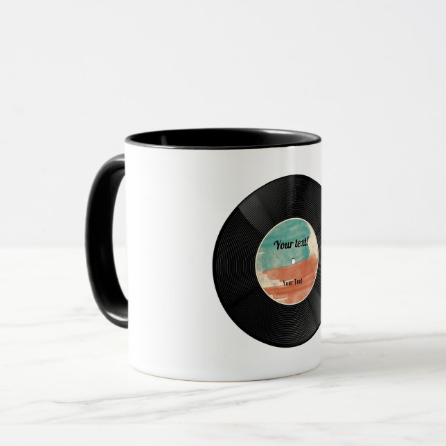 Taza Álbum de música de grabación de vinilo retro (Anverso izquierdo)