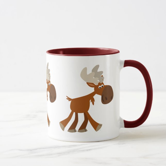 Taza Alce de dibujos animados lindo y feliz (Derecha)