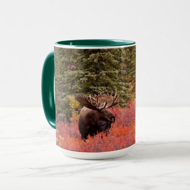 Taza Alce macho en abedul enano rojo (Anverso izquierdo)