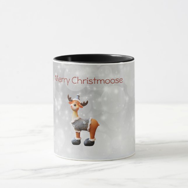 Taza Alce Navideño Feliz con sombrero (Centro)