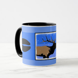 Taza Alce torpe en invierno - Arte de vida salvaje orig