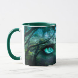 Taza Alcohol divino verde de la naturaleza del bosque