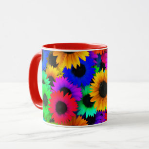 Taza Alegre colección de girasoles coloridos