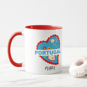Taza Alegre corazón portugués