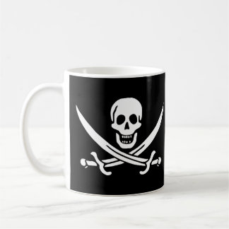 Taza alegre de la bandera de pirata de Rogelio