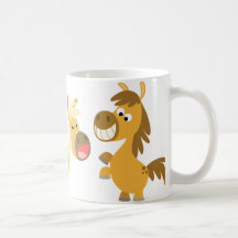 Taza alegre de los potros del dibujo animado