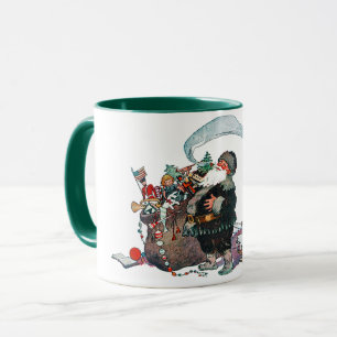 Taza Alegre Viejo Elfo de Navidad, Jessie Willcox Smith