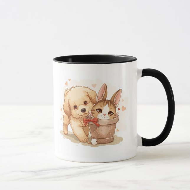 Taza "Alegres Mascotas Mug: Amante y desgarrador amante (Derecha)