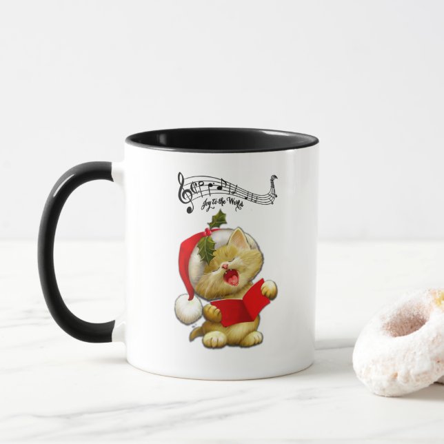 Taza Alegría a los Navidades del mundo Café Gatito (Con donut)